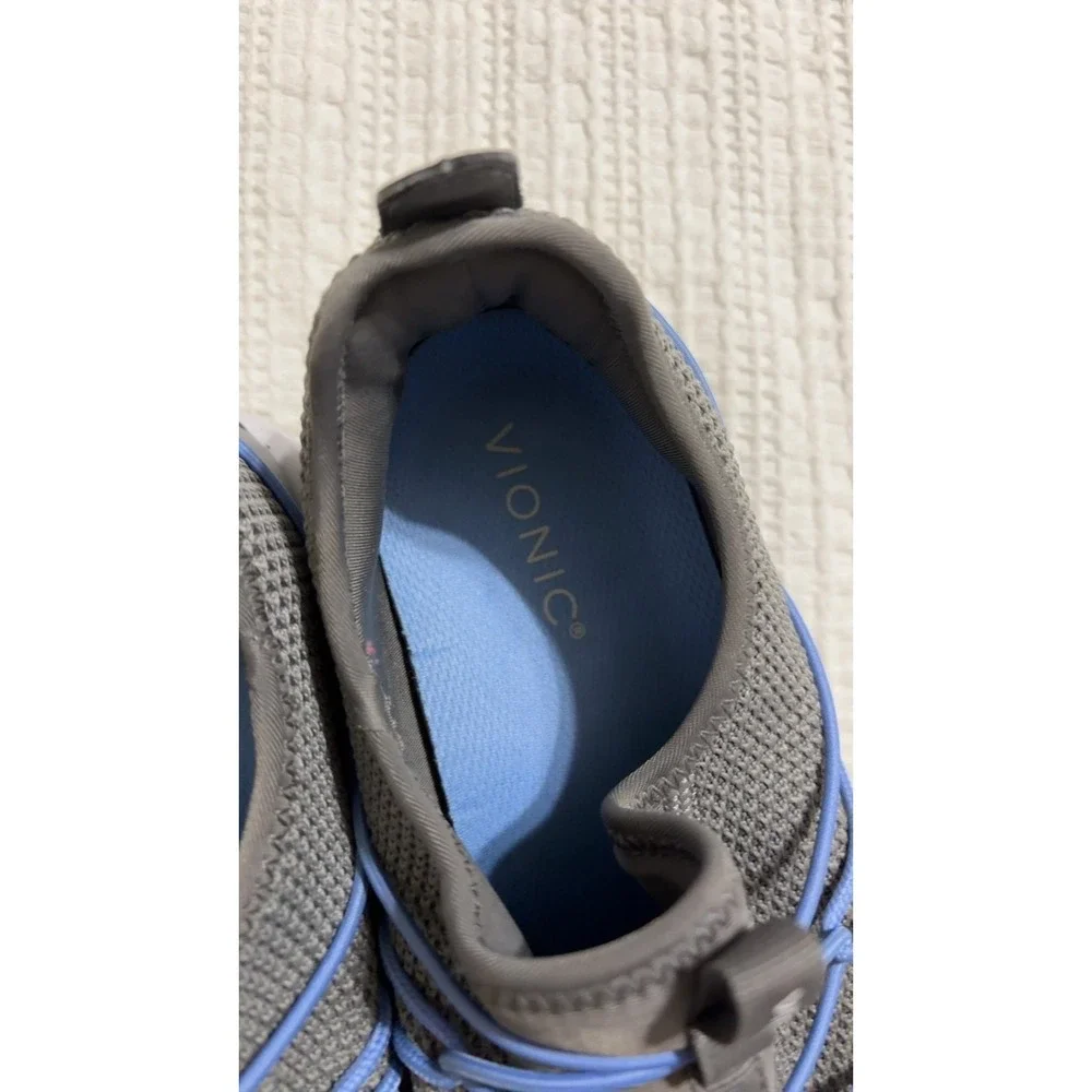 Vionic Sneakers Bungee Lace Orthotic Womens 10W EU41 Gray Blue Jada Pre-owned